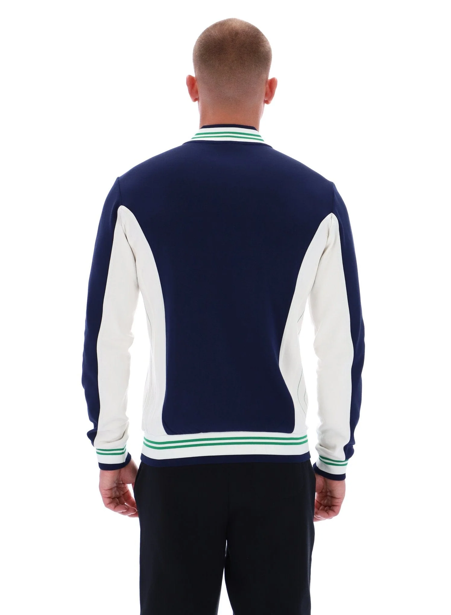 Settanta Baseball Track Jacket in Fila Navy/Gardenia/Green - Image 3
