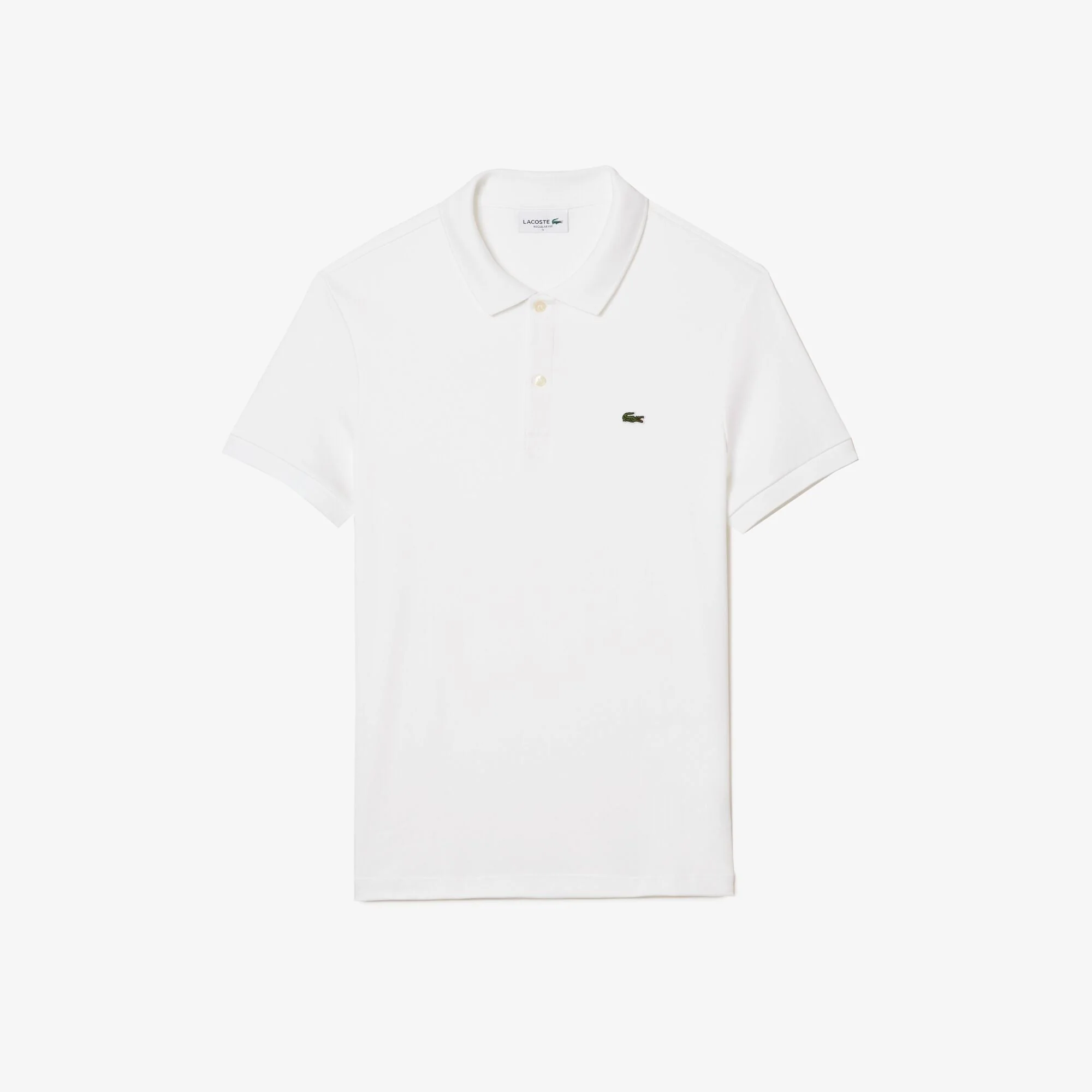 The Lacoste Essential Prima Cotton Polo in White - Blanc - Image 2