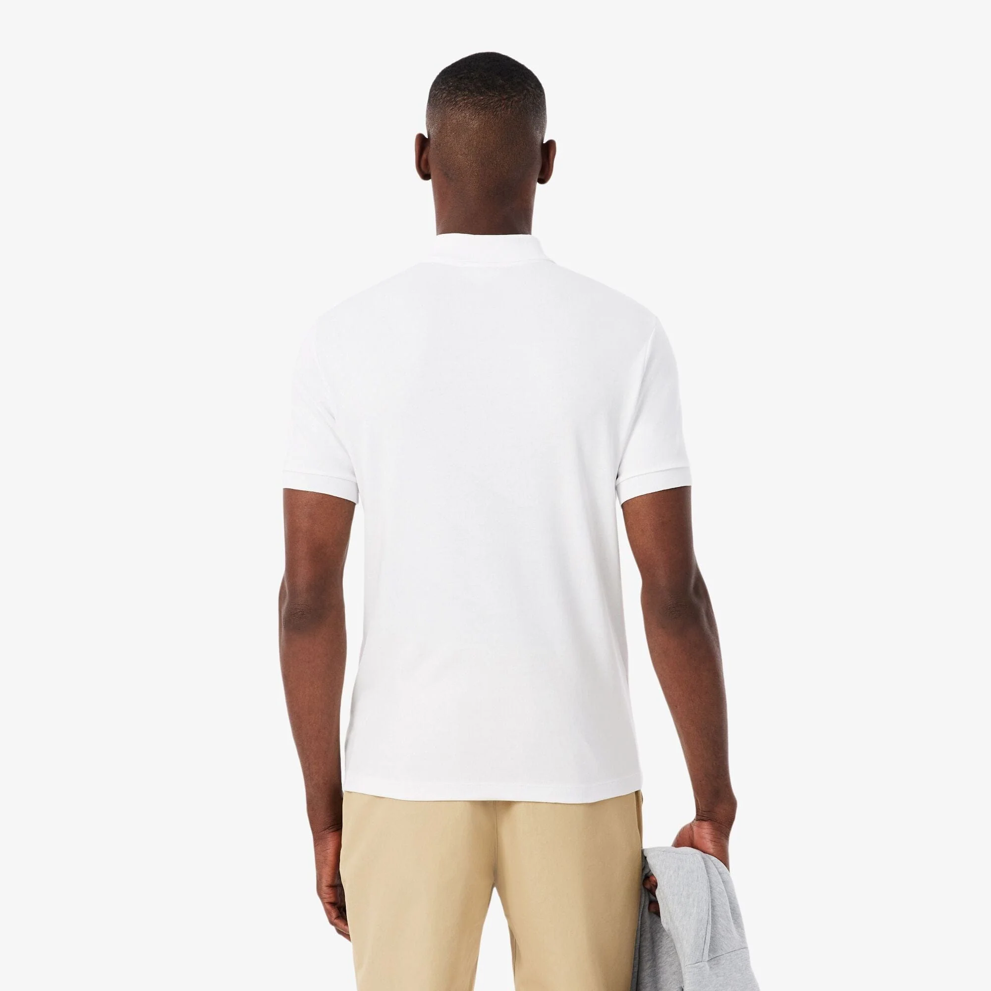The Lacoste Essential Prima Cotton Polo in White - Blanc - Image 4