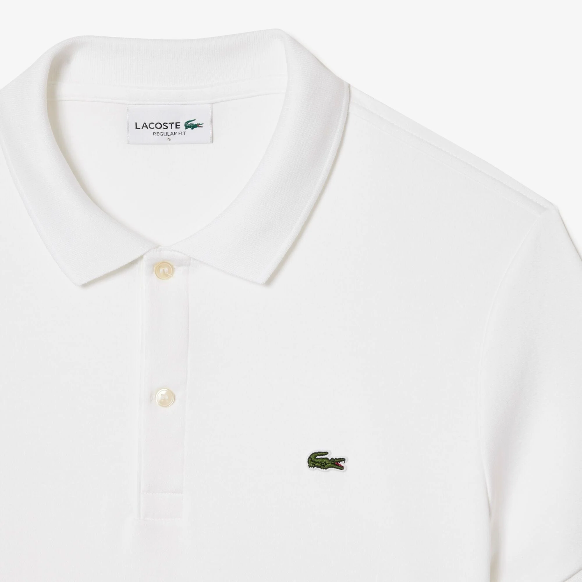 The Lacoste Essential Prima Cotton Polo in White - Blanc - Image 5