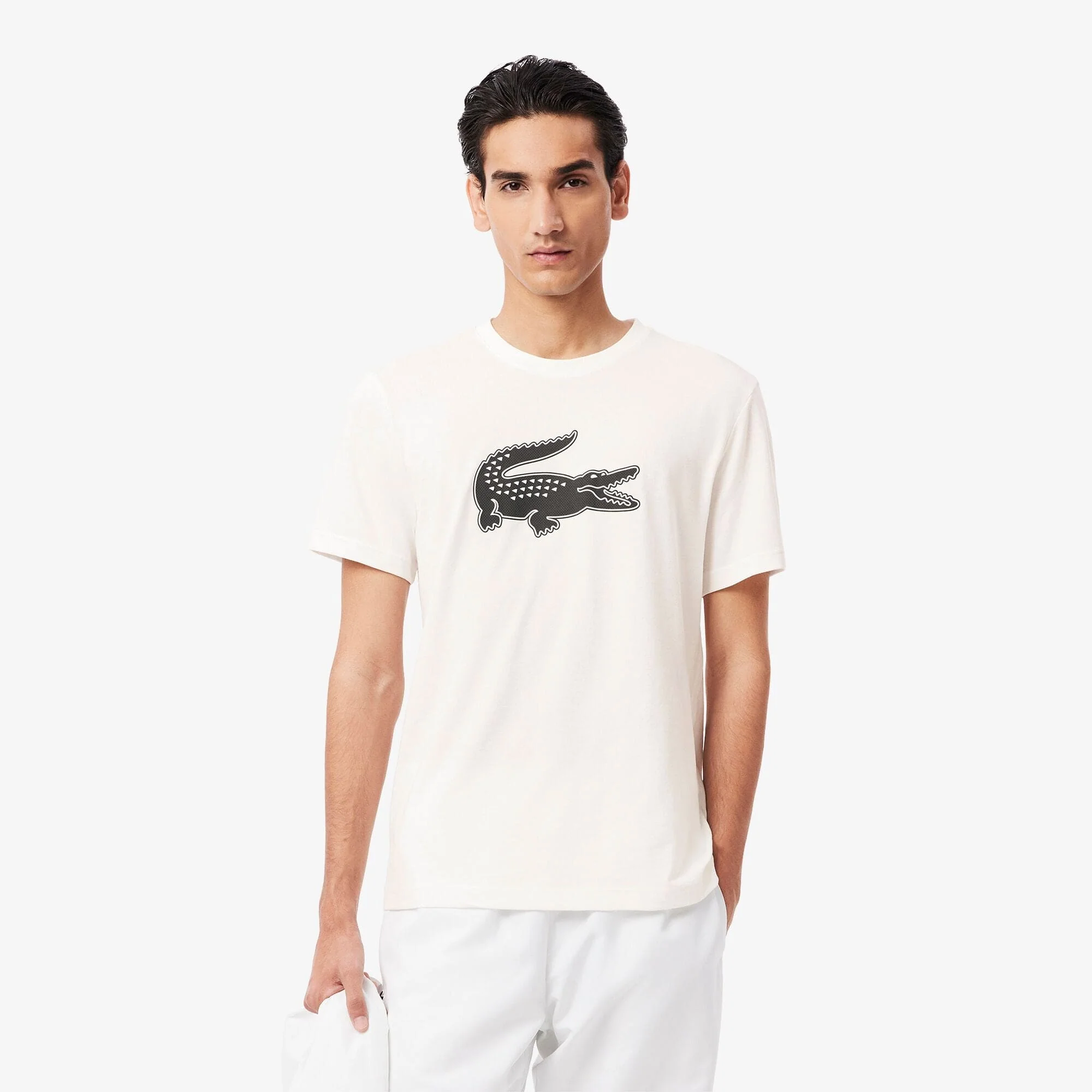 Ultra Dry Crewneck T-Shirt in White/Black - Image 3