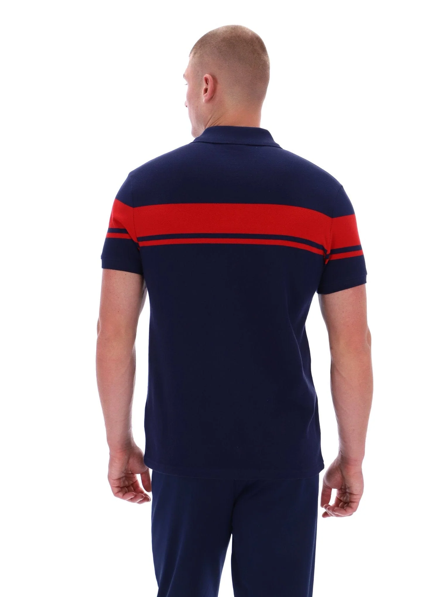 Young Line Polo Shirt in Martime Blue/Adrenaline Rush - Image 4